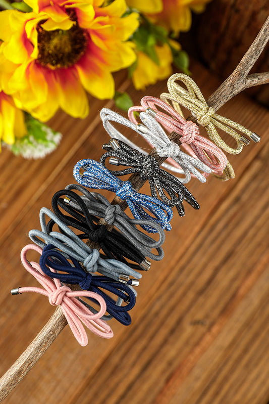 Multicolor 10Pcs Bow Knot Ponytail Hair Tie