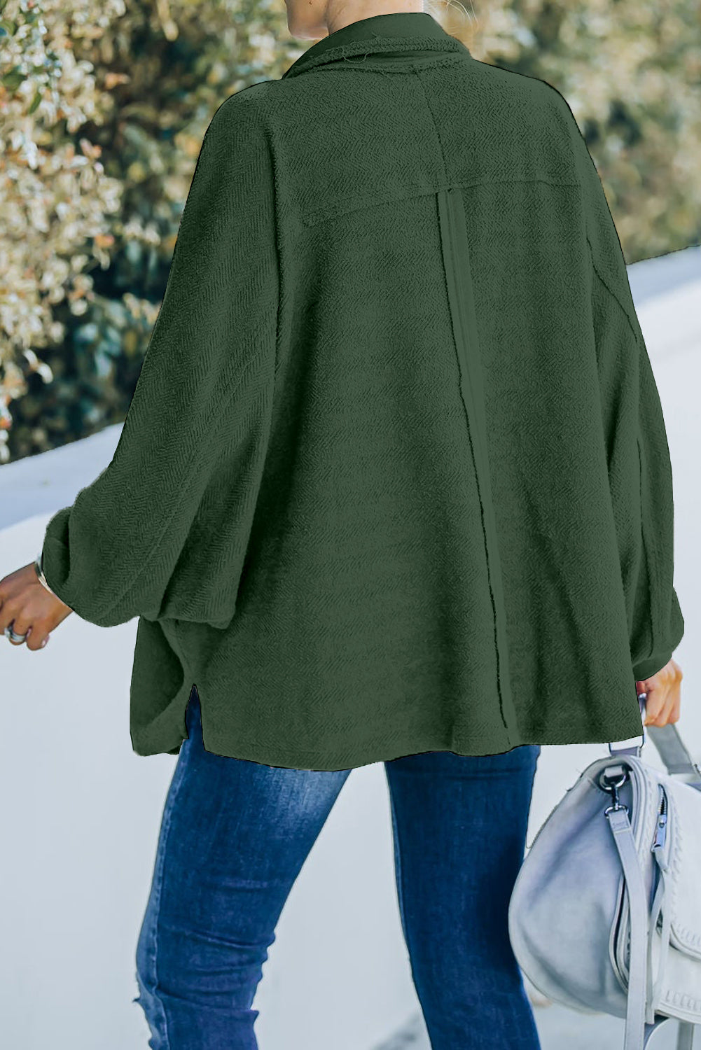 Black Plus Size Long Sleeve Flap Pocket Henley Top