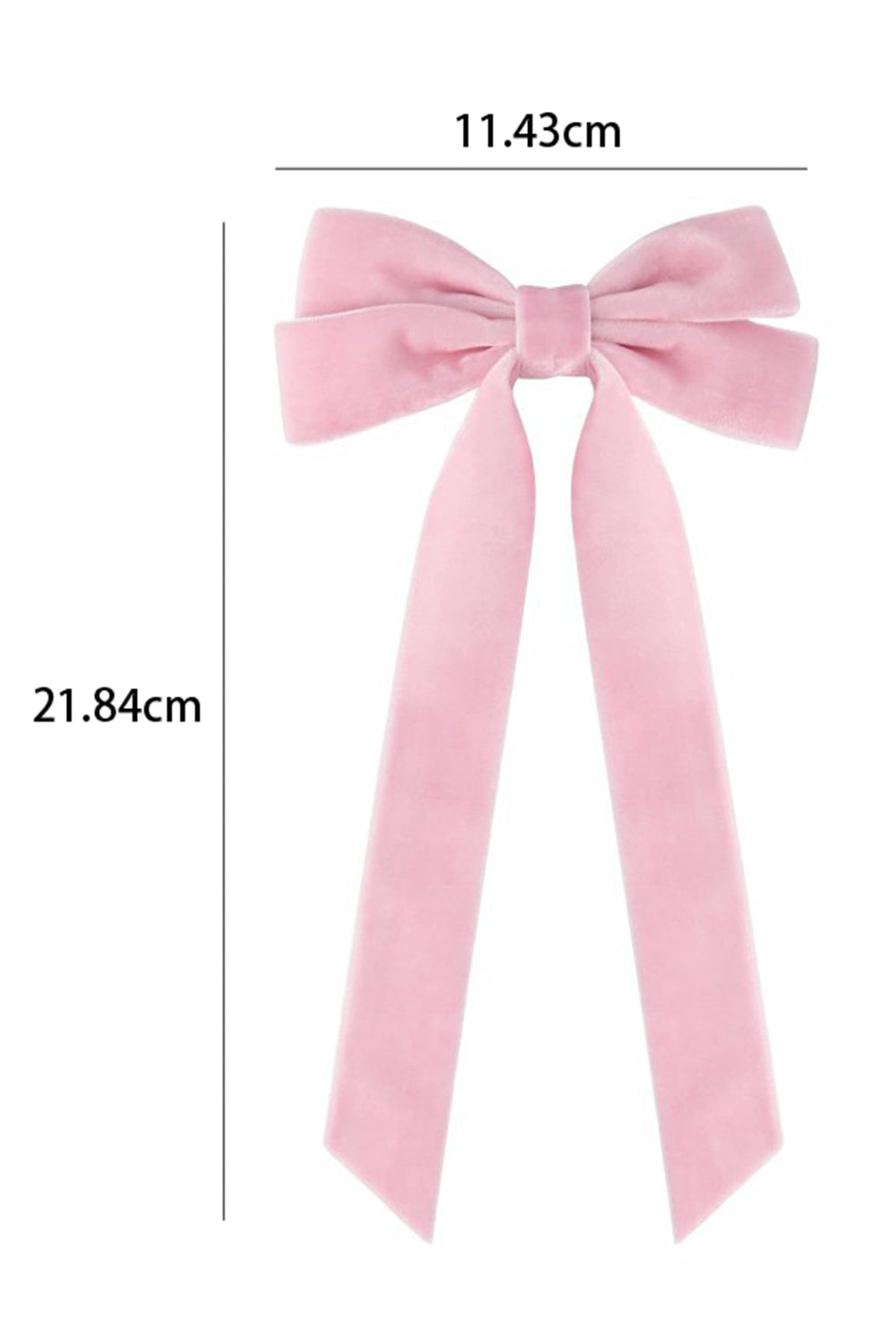 Pink Solid Color Velvet Bowknot Frenchy Hair Clip