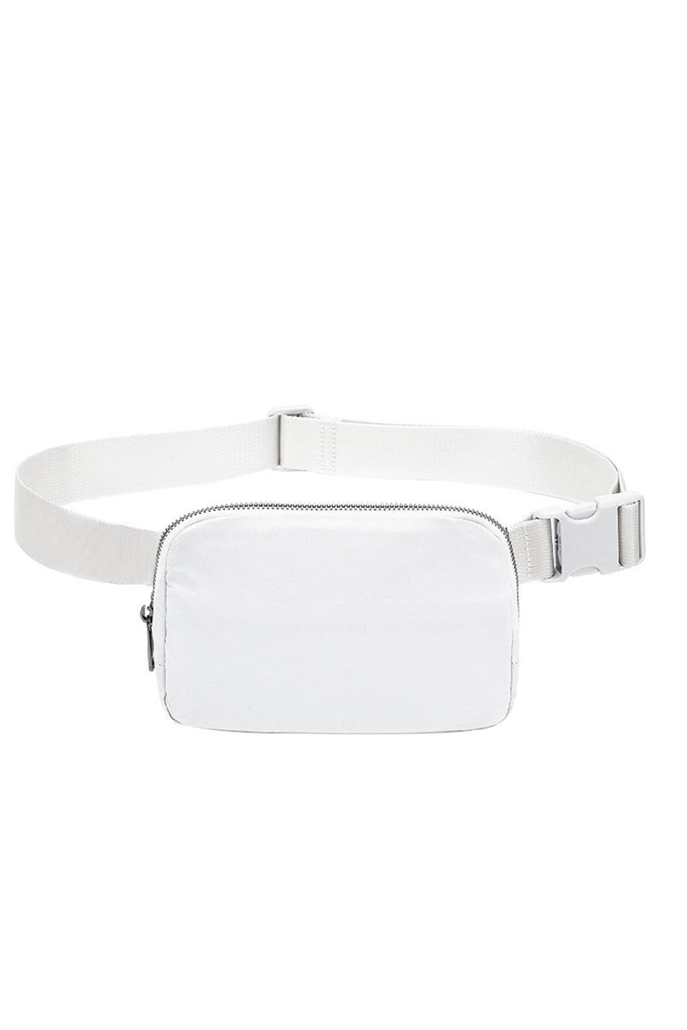 White Waterproof Zipped Fanny Pack Crossbody Sling Bag