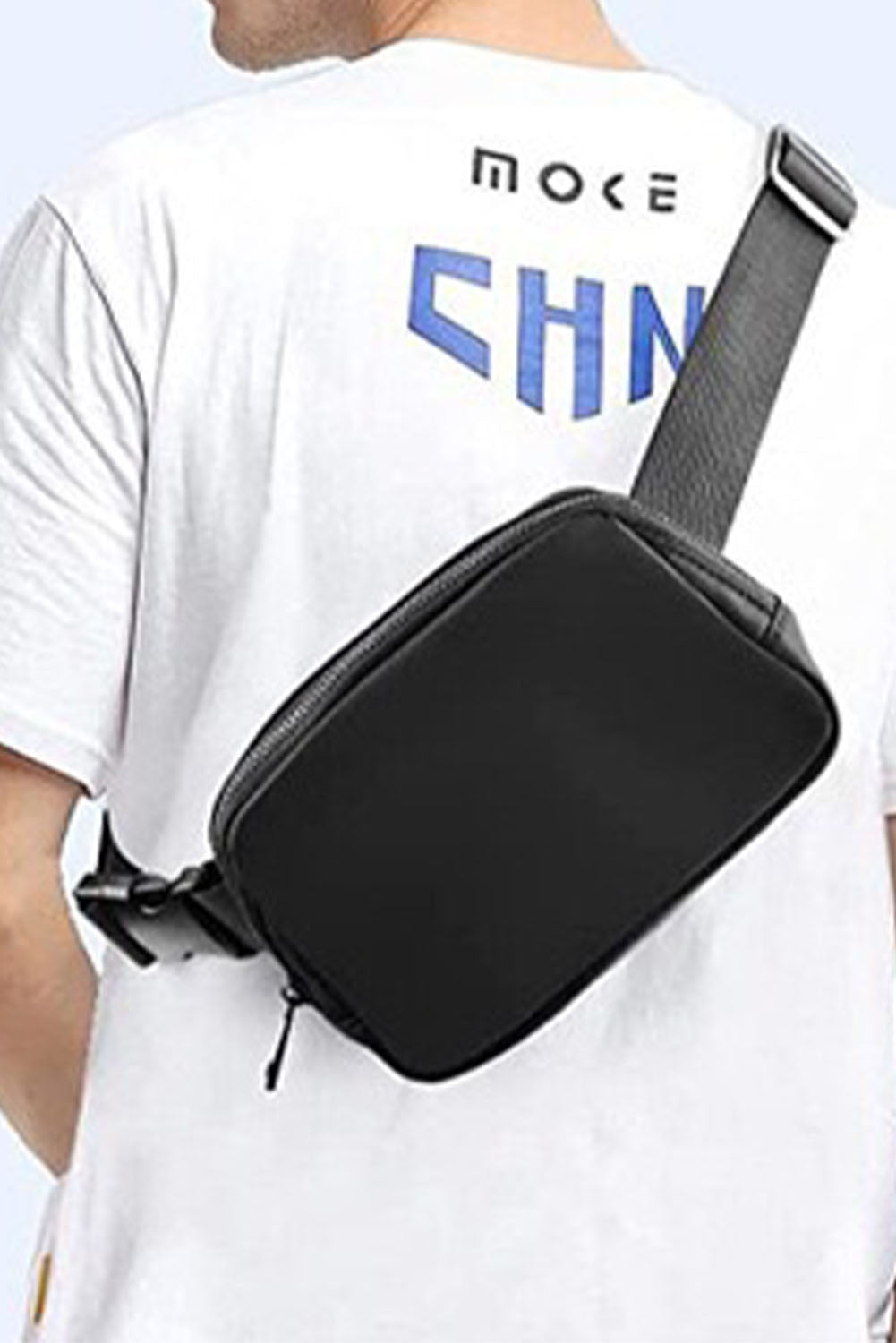 White Waterproof Zipped Fanny Pack Crossbody Sling Bag