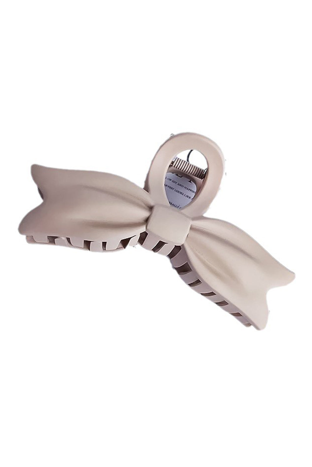 Beige Minimalist Bowknot Shape Plastic Claw Clip