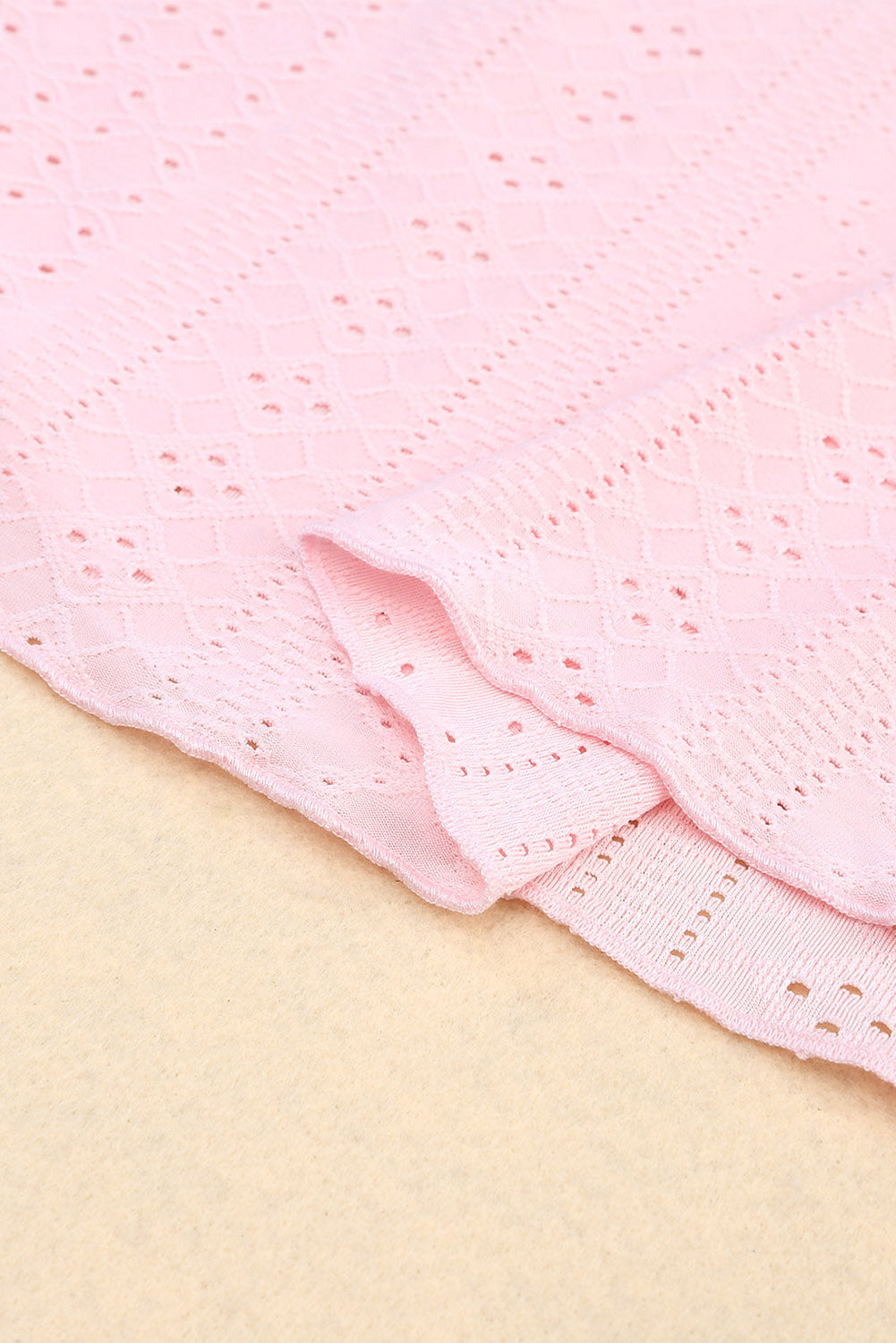 Pink Eyelet Strappy Scoop Neck Tank Top